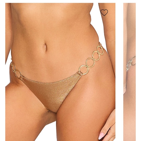 Beach bunny bikini Lexi Bralette Top - New Glitter Nude large, tango bottom xl - Picture 11 of 11